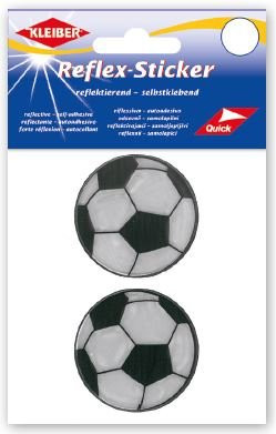 KLEIBER Reflex-Sticker Fussbälle 2xØ6,5cm/silber