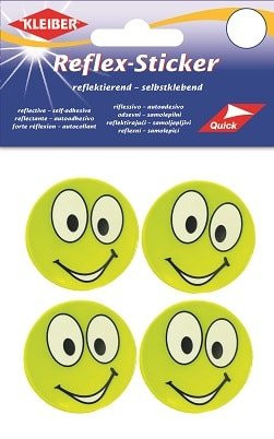 KLEIBER Reflex-Sticker Funny Face big eyes 4xØ4,8cm/gelb