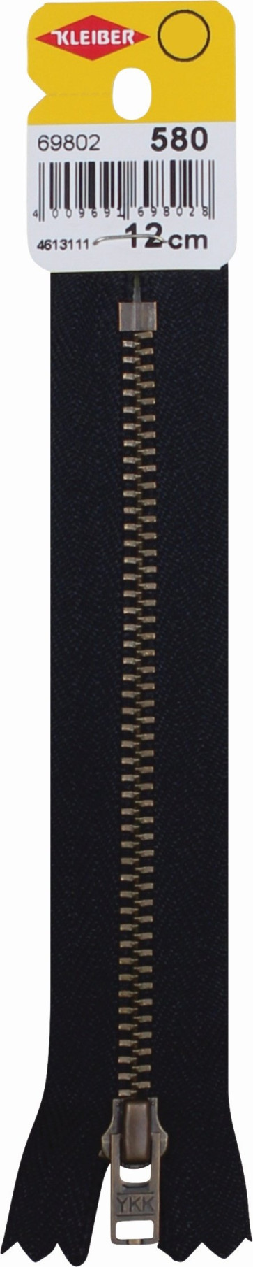 KLEIBER Reißverschluss, Metallschiene 12cmx5mm/sw