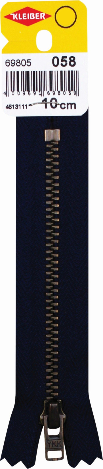 KLEIBER Reißverschluss, Metallschiene 10cmx5mm/marine