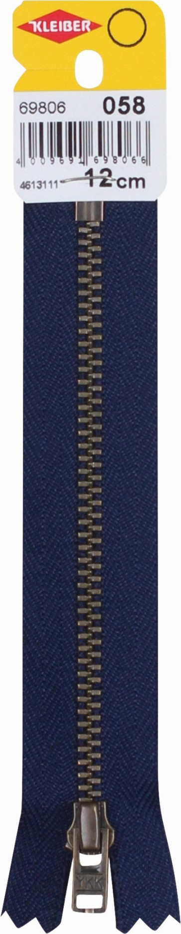 KLEIBER Reißverschluss, Metallschiene 12cmx5mm/marine