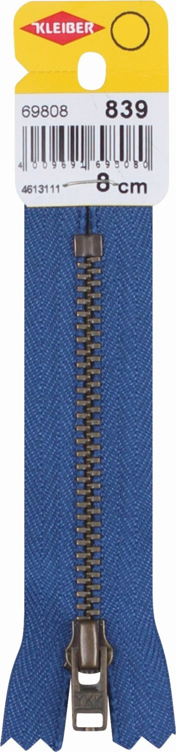 KLEIBER Reißverschluss, Metallschiene 8cmx5mm/jeansblau