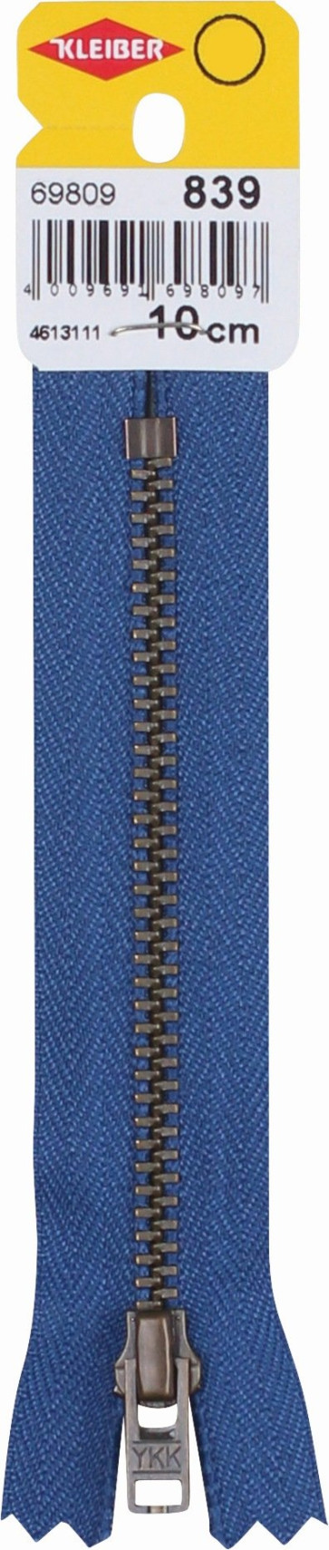 KLEIBER Reißverschluss, Metallschiene 10cmx5mm/jeansblau