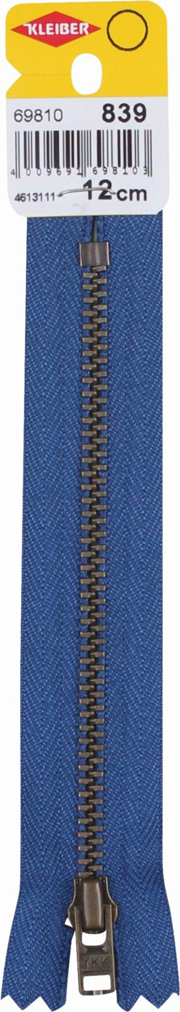 KLEIBER Reißverschluss, Metallschiene 12cmx5mm/jeansblau