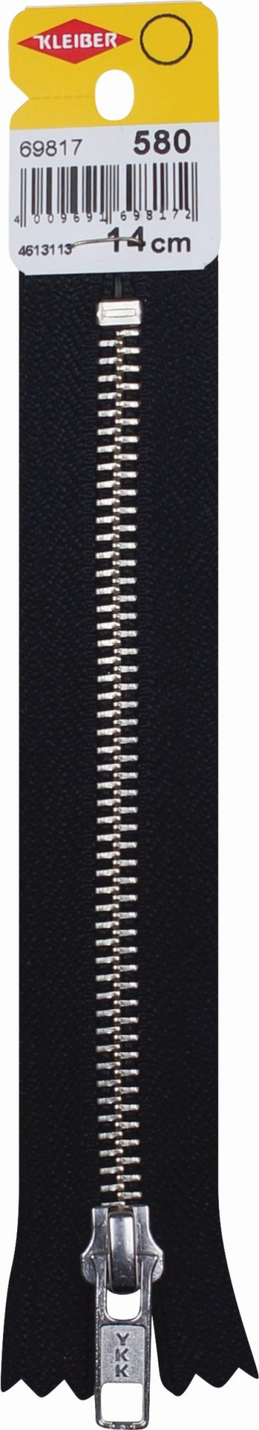 KLEIBER Reißverschluss, Metallschiene 14cmx6mm/sw