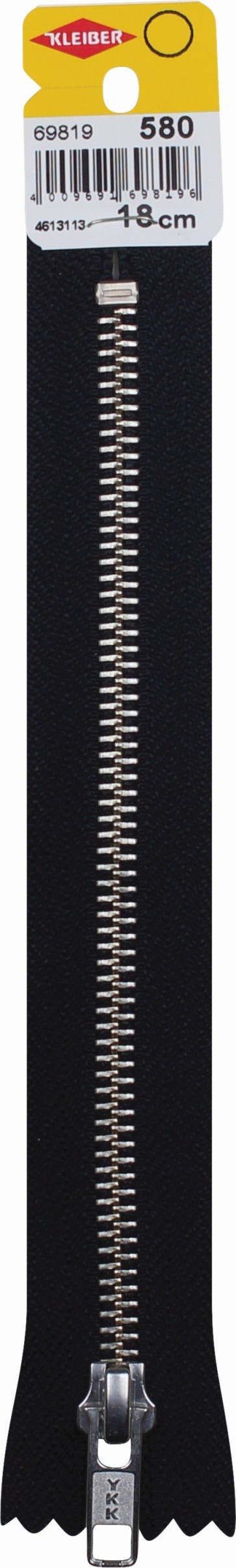 KLEIBER Reißverschluss, Metallschiene 18cmx6mm/sw