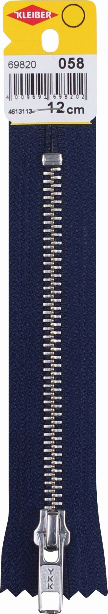 KLEIBER Reißverschluss, Metallschiene 12cmx6mm/marine