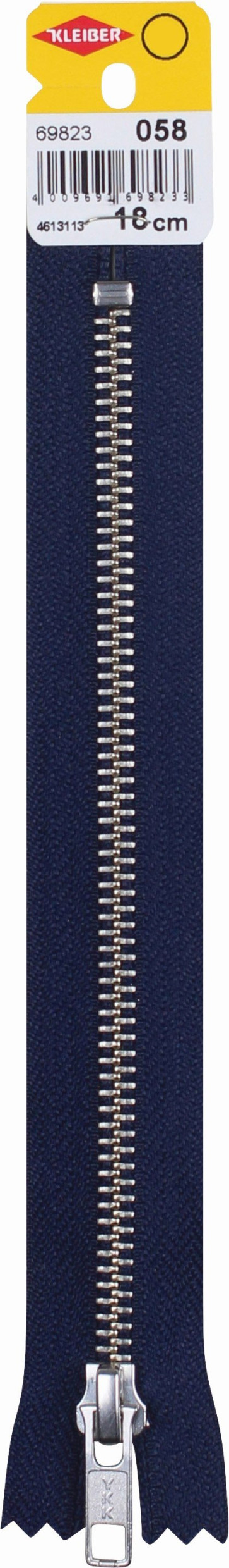 KLEIBER Reißverschluss, Metallschiene 18cmx6mm/marine