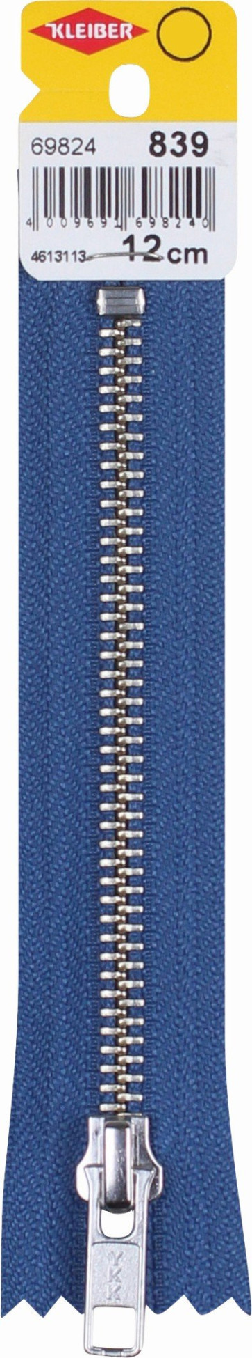 KLEIBER Reißverschluss, Metallschiene 12cmx6mm/jeansblau