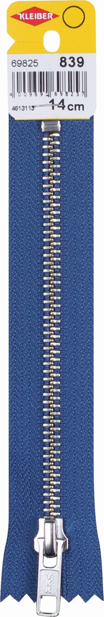 KLEIBER Reißverschluss, Metallschiene 14cmx6mm/jeansblau