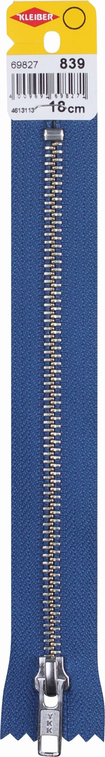 KLEIBER Reißverschluss, Metallschiene 18cmx6mm/jeansblau