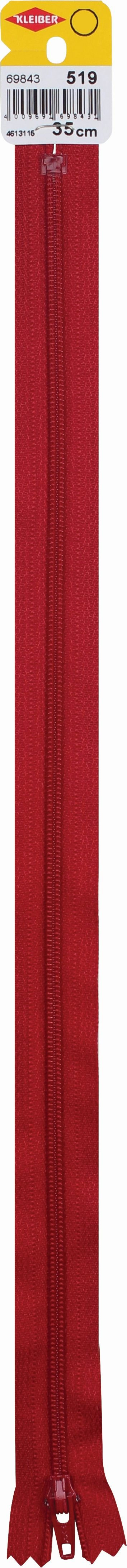 KLEIBER Reißverschluss, Spiralschiene Kst. 35cmx4mm/dklrot