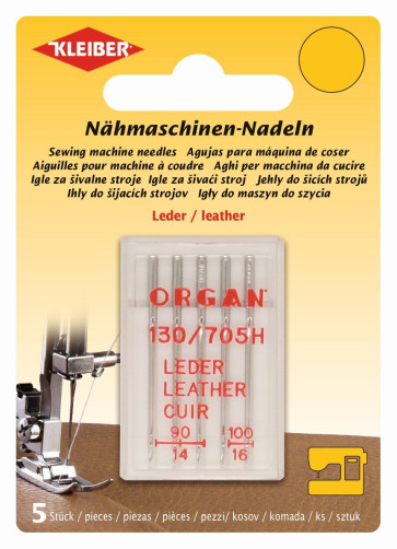 KLEIBER ORGAN Nähmaschinen-Nadeln Leder/5Stk./90-100