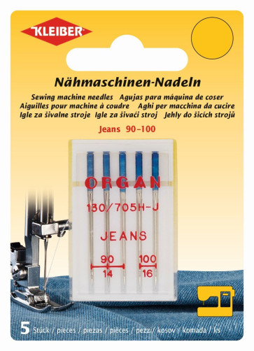 KLEIBER ORGAN Nähmaschinen-Nadeln Jeans/5Stk./90-100