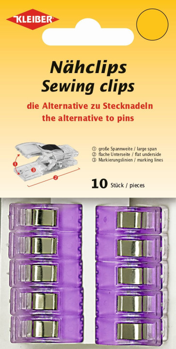 KLEIBER Nähclips 10Stk./27mmx10mm/violett
