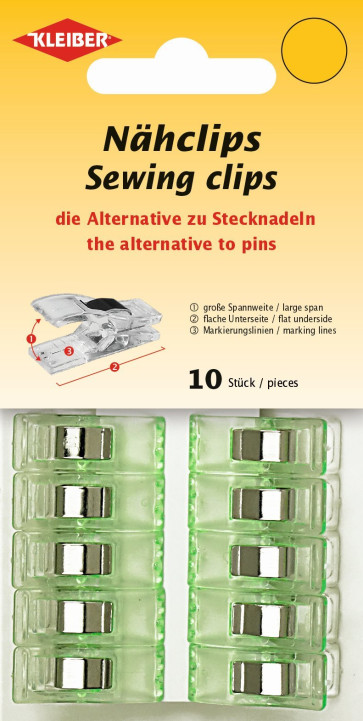 KLEIBER Nähclips 10Stk./27mmx10mm/grün