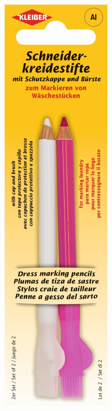 KLEIBER Schneiderkreidestift 2Stk./9cm/weiß,rosa