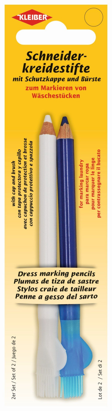 KLEIBER Schneiderkreidestift 2Stk./9cm/weiß,blau