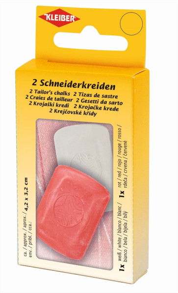 KLEIBER Schneiderkreide in Metallbox  2Stk.weiß,rot