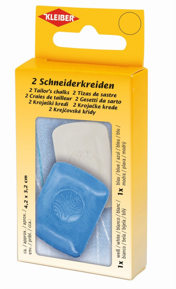 KLEIBER Schneiderkreide in Metallbox  2Stk.weiß,blau