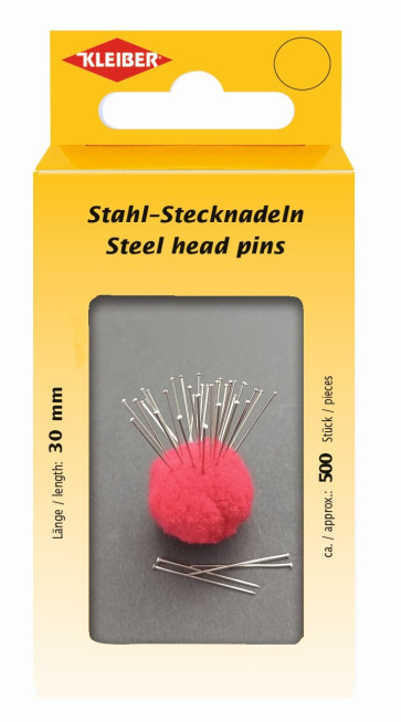 KLEIBER Edelstahl-Stecknadeln 500Stk./30mm/silber