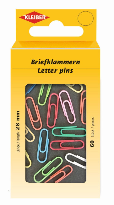 KLEIBER Briefklammern 60Stk./bunt
