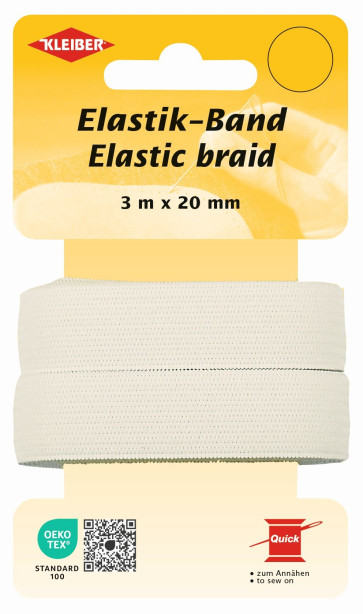 KLEIBER Elastikband 20mmx3m/weiß