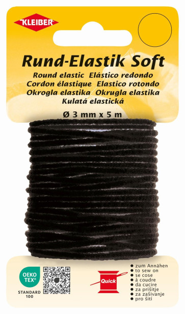 KLEIBER Rund-Elastik Soft Ø3mmx5m/schwarz