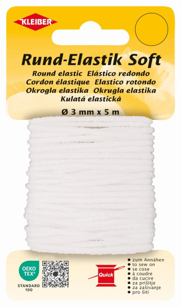 KLEIBER Rund-Elastik Soft Ø3mmx5m/weiß