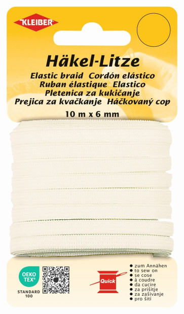 KLEIBER Häkel-Litze 6mmx10m/weiß