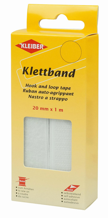 KLEIBER Klettband selbstklebend 2cmx1m/weiß
