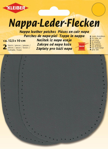 KLEIBER Nappa-Lederflecken 2x12,5cmx10cm/dunkelgrau
