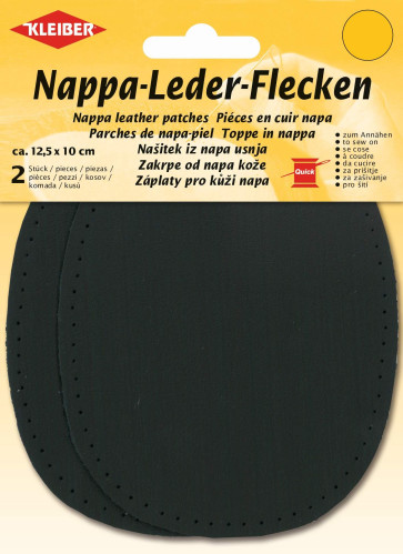 KLEIBER Nappa-Lederflecken 2x12,5cmx10cm/schwarz