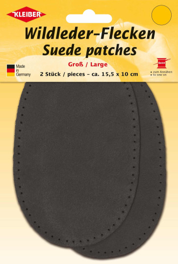 KLEIBER Wildlederflecken Groß 2x15,5cmx10cm/grau