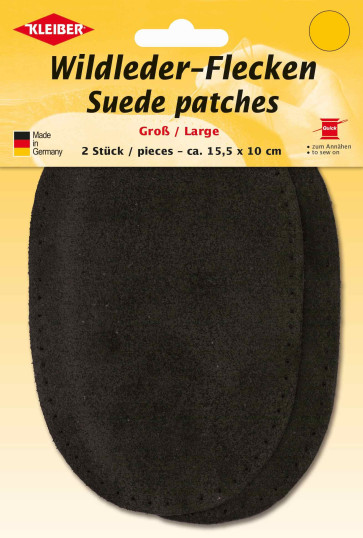 KLEIBER Wildlederflecken Groß 2x15,5cmx10cm/schwarz
