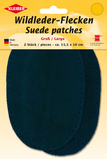 KLEIBER Wildlederflecken Groß 2x15,5cmx10cm/dunkelblau