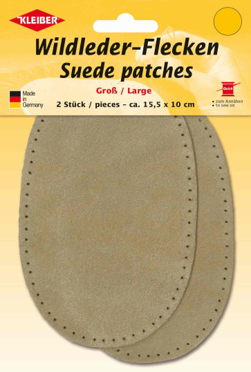KLEIBER Wildlederflecken Groß 2x15,5cmx10cm/beige