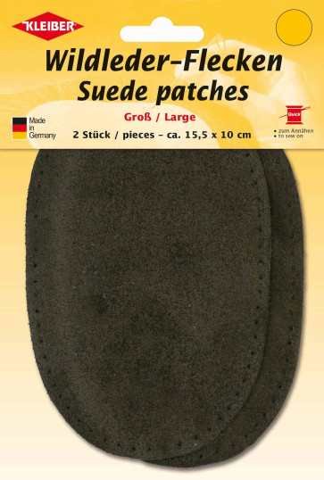 KLEIBER Wildlederflecken Groß 2x15,5cmx10cm/dunkelbraun