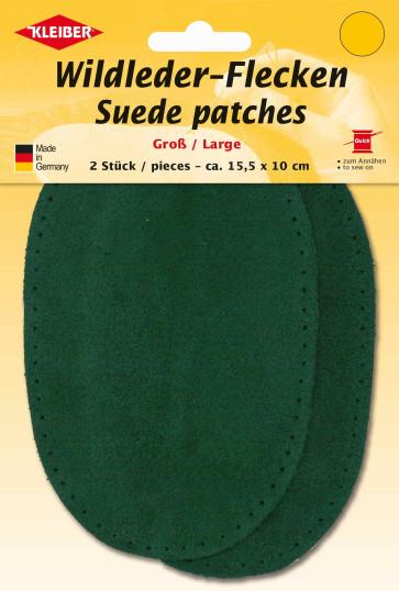 KLEIBER Wildlederflecken Groß 2x15,5cmx10cm/grün