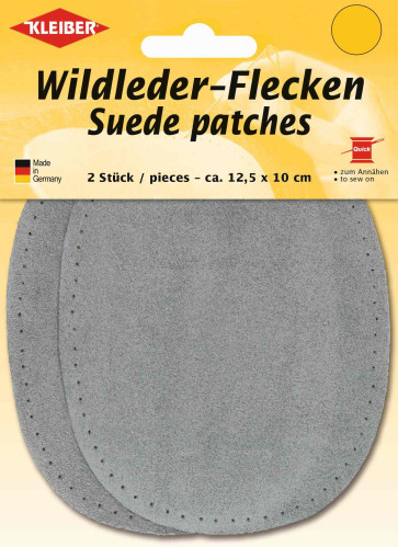 KLEIBER Wildlederflecken klein 2x12,5cmx10cm/grau