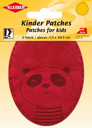 KLEIBER Kinder Bügel-Patch / Panda 2x7,5x10,5cm/rot