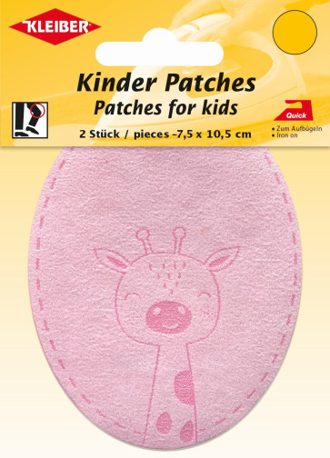 KLEIBER Kinder Bügel-Patch / Giraffe 2x7,5x10,5cm/rosa