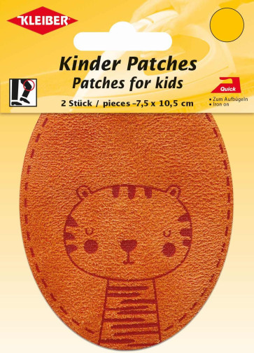 KLEIBER Kinder Bügel-Patch / Tiger 2x7,5x10,5cm/orange