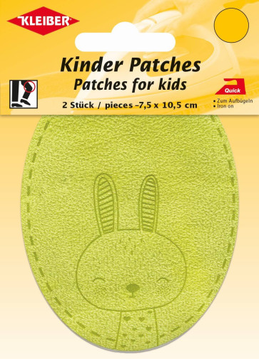 KLEIBER Kinder Bügel-Patch / Hase 2x7,5x10,5cm/hellgrün