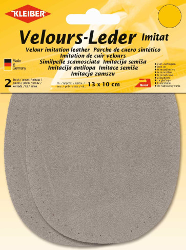 KLEIBER Velours-Bügelflecken oval 2x13cmx10cm/beige