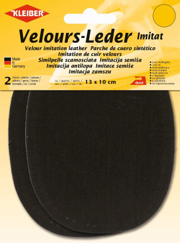 KLEIBER Velours-Bügelflecken oval 2x13cmx10cm/dunkelbraun