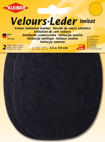 KLEIBER Velours-Bügelflecken oval 2x13cmx10cm/dunkelblau