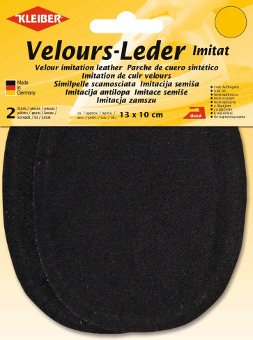 KLEIBER Velours-Bügelflecken oval 2x13cmx10cm/schwarz