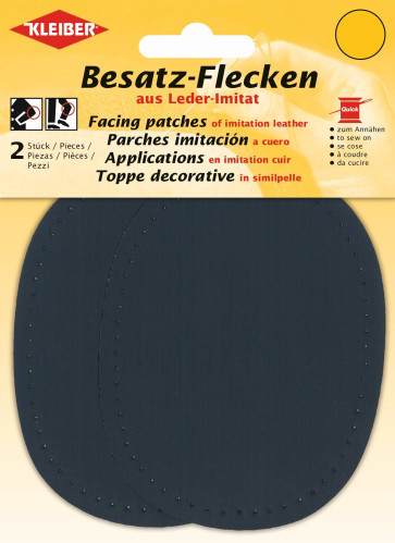 KLEIBER Besatz-Flecken oval 2x11cmx8,5cm/dunkelblau
