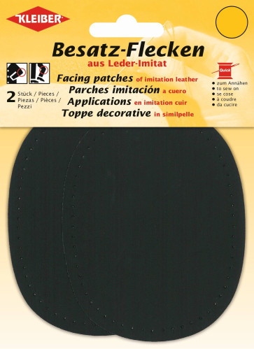 KLEIBER Besatz-Flecken oval 2x11cmx8,5cm/schwarz
